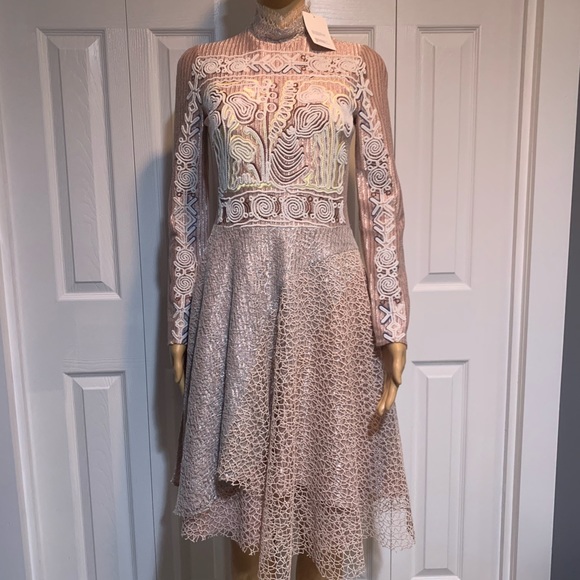 Peter Pilotto Jersey & Lace Embroidered Dress - Picture 2 of 8